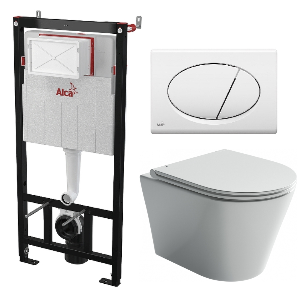 

Комплект инсталляция AlcaPlast + Унитаз Ceramica Nova Forma + кнопка белая