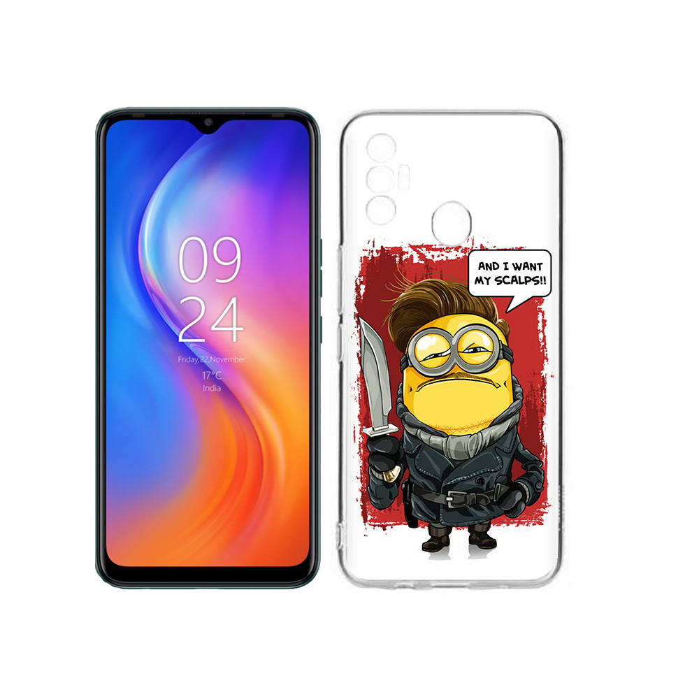 

Чехол MyPads Tocco для Tecno Spark 7 миньон убийца, Прозрачный, Tocco