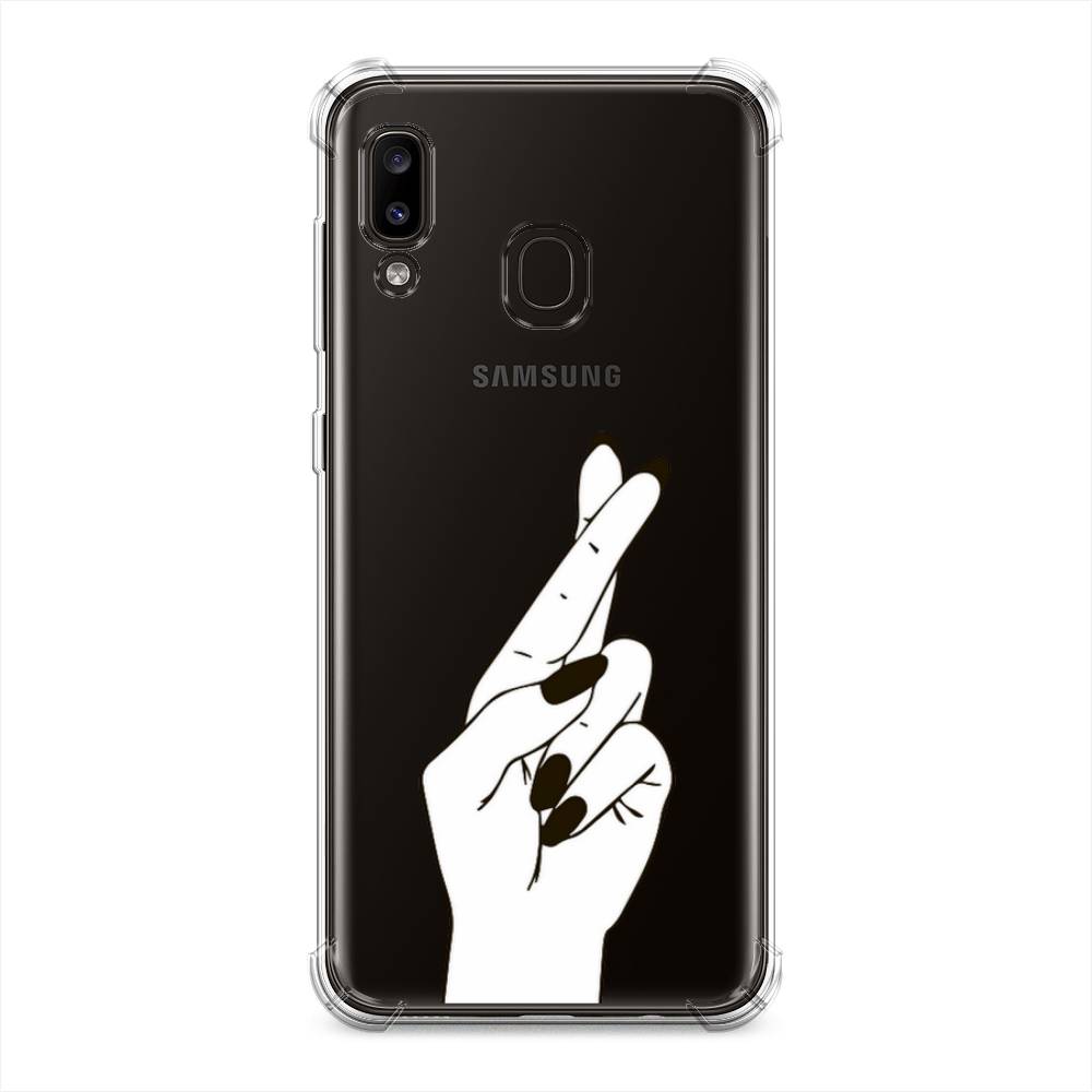 фото Противоударный силиконовый чехол "пальцы графика" на samsung galaxy a20 awog