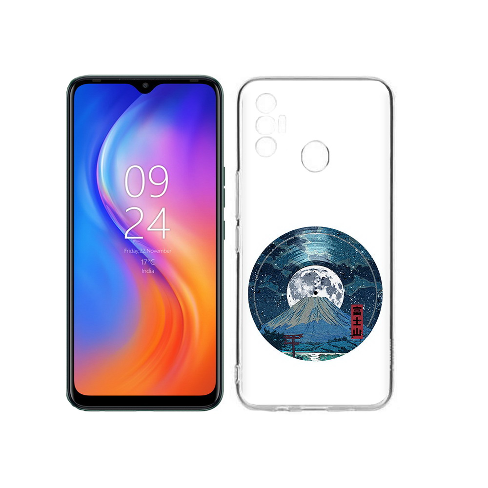 

Чехол MyPads Tocco для Tecno Spark 7 нарисованная виниловая гора с луной, Прозрачный, Tocco
