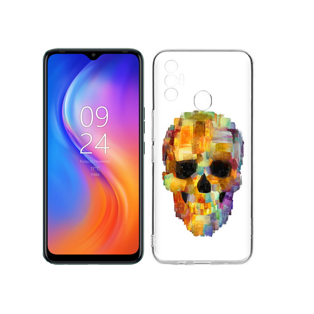 

Чехол MyPads Tocco для Tecno Spark 7 нарисованный череп, Прозрачный, Tocco