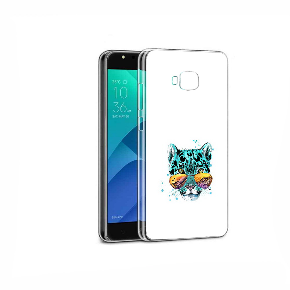 

Чехол MyPads Tocco для Asus ZenFone 4 Selfie голубой лео, Прозрачный, Tocco