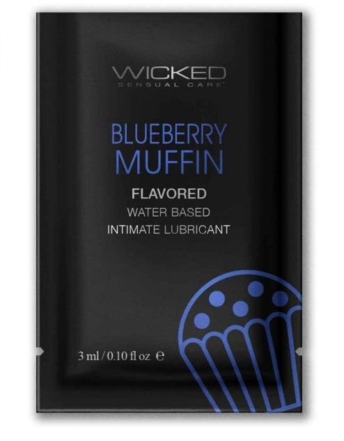 Купить Гель-смазка Wicked Aqua Blueberry Muffin на водной основе 3 мл