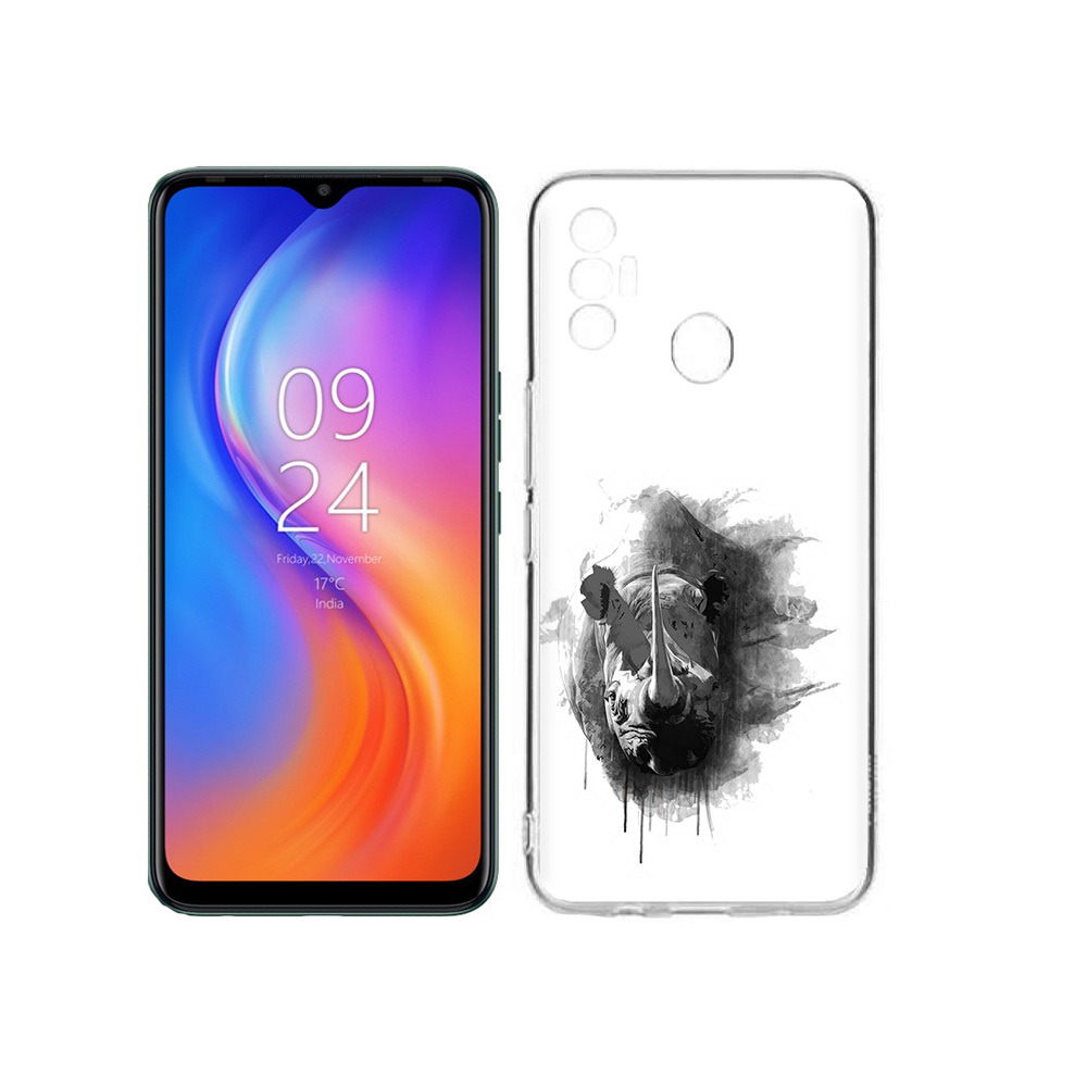 

Чехол MyPads Tocco для Tecno Spark 7 носорог, Прозрачный, Tocco