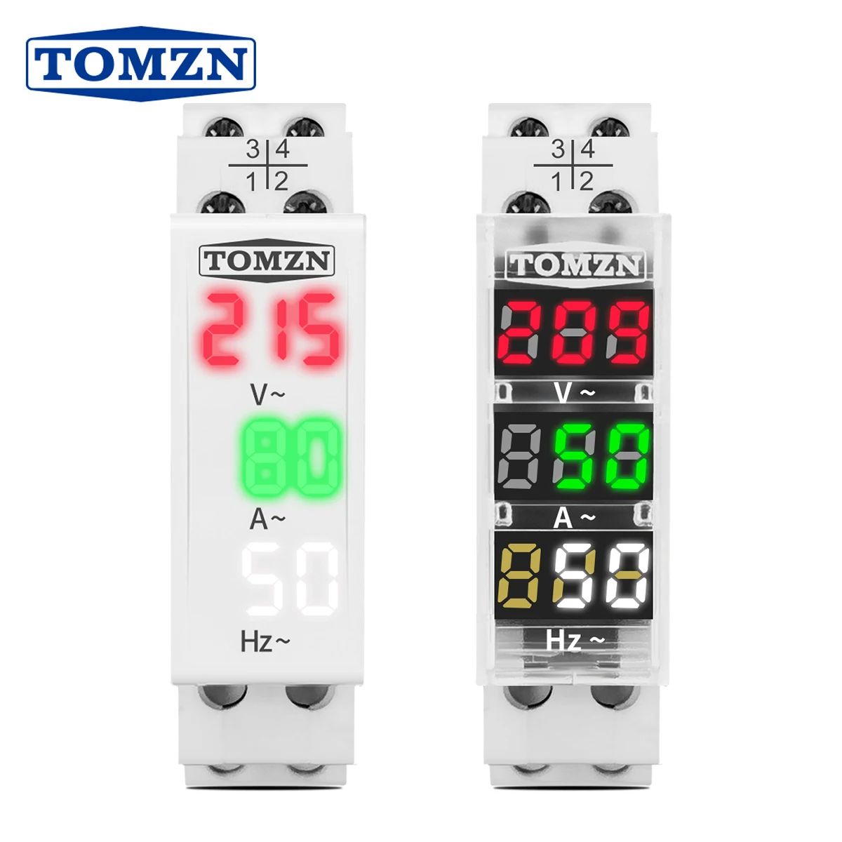 Вольтметр и амперметр на DIN рейку TOMZN TO-VAH 40-500 В / Цифровой мультиметр с внешним д