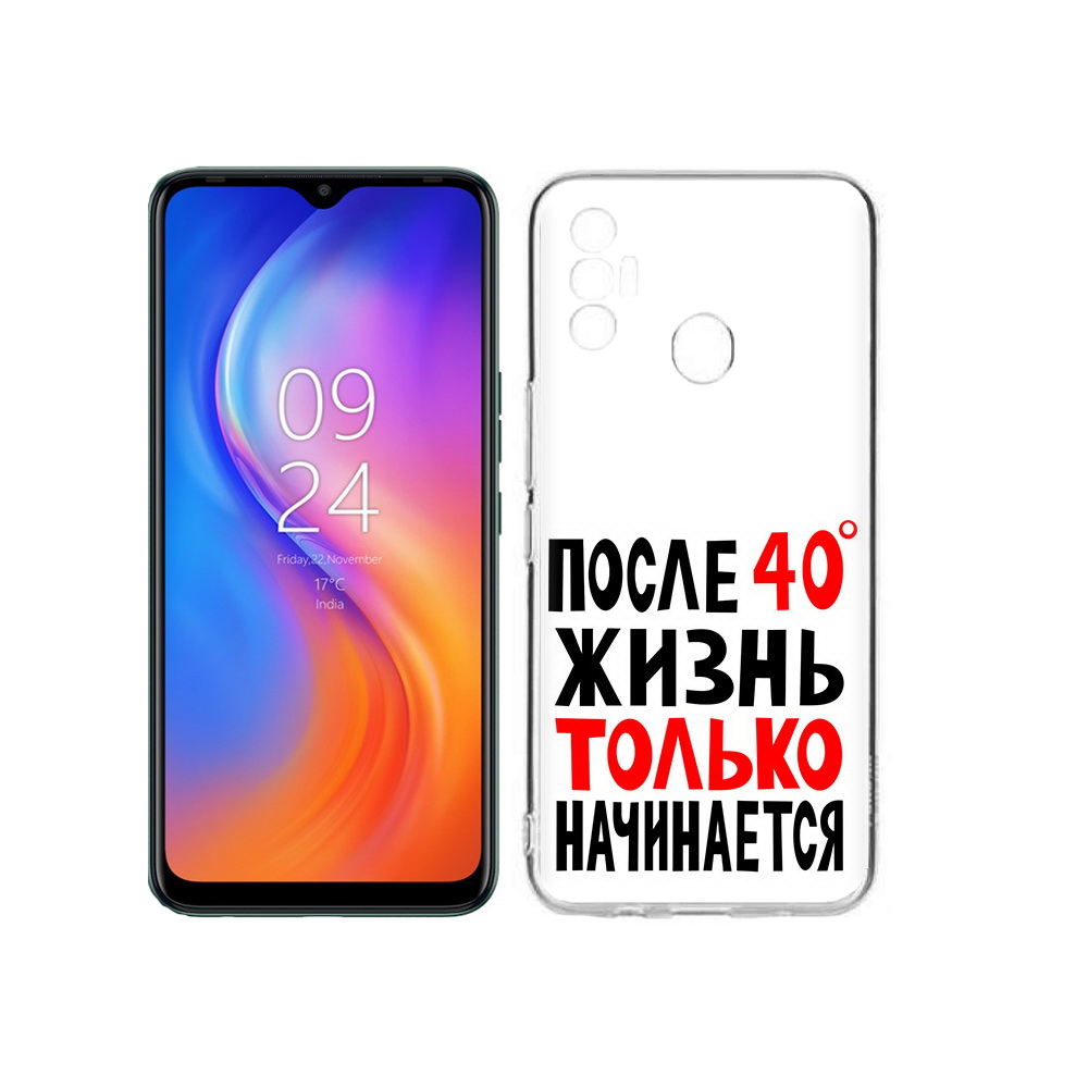

Чехол MyPads Tocco для Tecno Spark 7 после 40 жизнь начинается, Прозрачный, Tocco
