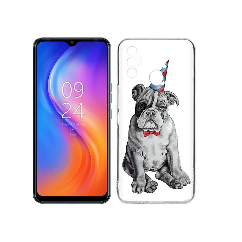 

Чехол MyPads Tocco для Tecno Spark 7 праздничный щенок, Прозрачный, Tocco