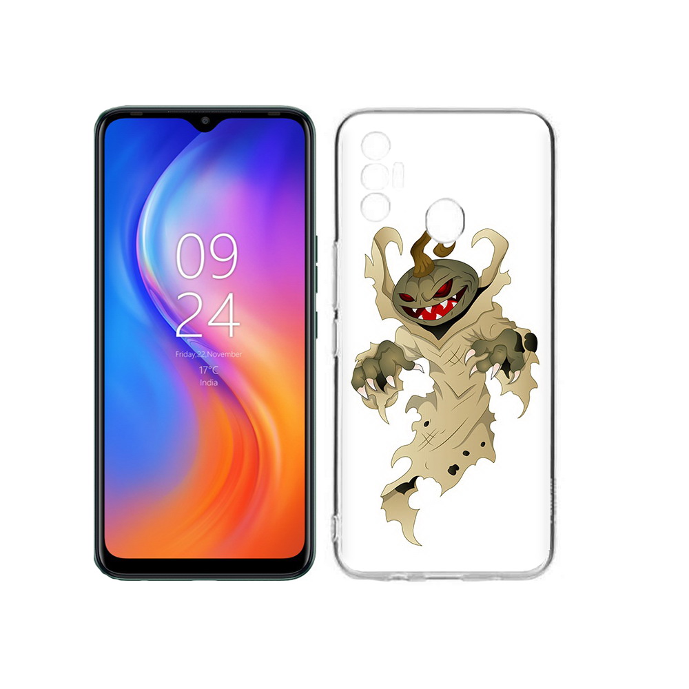 

Чехол MyPads Tocco для Tecno Spark 7 призрак хэллоуина, Прозрачный, Tocco