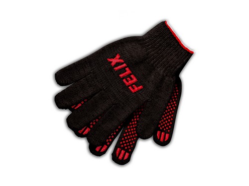 фото Felix перчатки х/б "felix" с пвх покрытием, черные