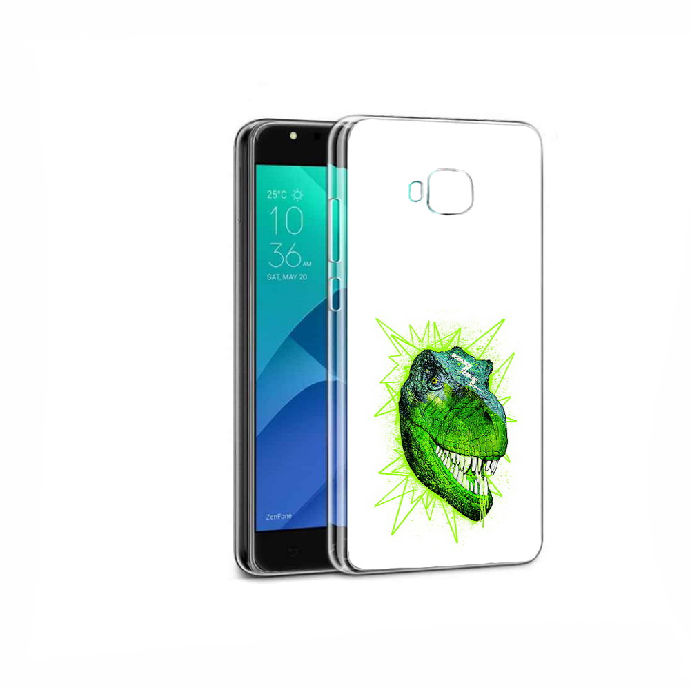

Чехол MyPads Tocco для Asus ZenFone 4 Selfie зеленый динозавр, Прозрачный, Tocco