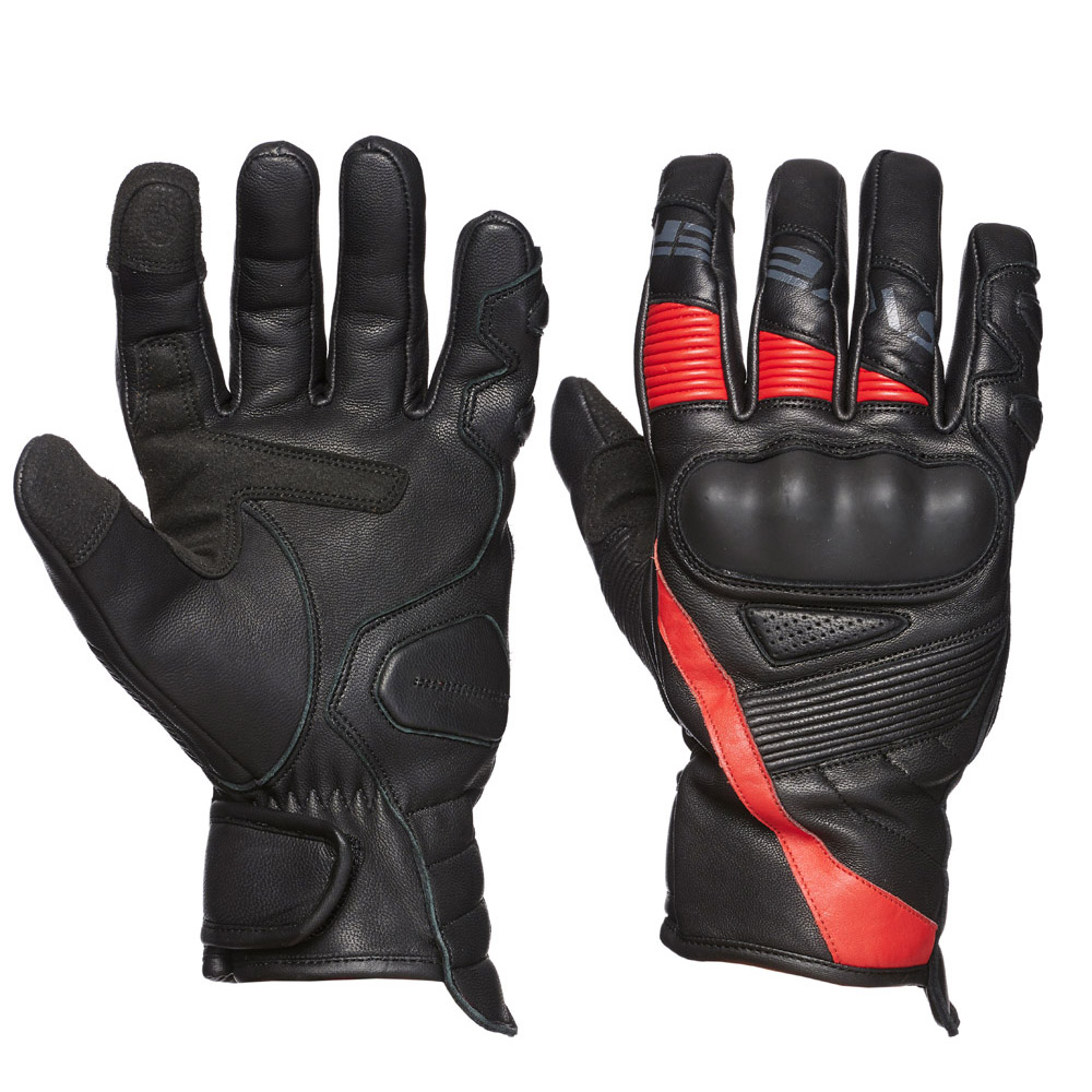 Мотоперчатки Sweep Wolverine WP водонепроницаемые кожаные Черно-красные 2XL