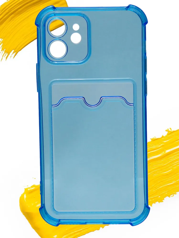 

Чехол для карты на Apple iPhone 11, прозрачный синий, Silicone case