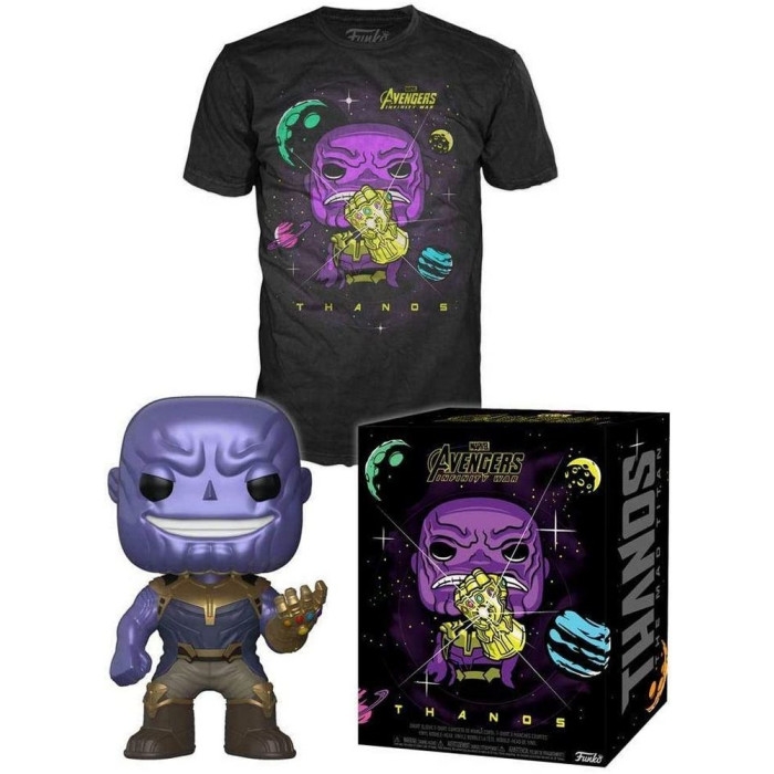 фото Набор funko avengers: infinity war - pop! tees - thanos (головотряс / футболка) (размер s)