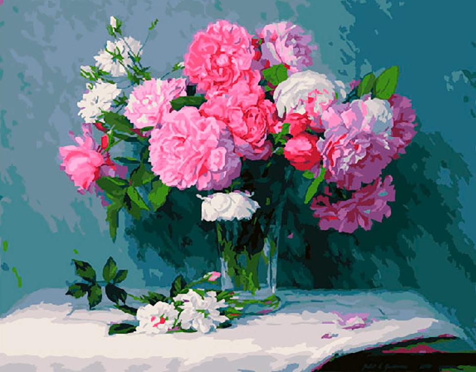 

Картина по номерам ВанГогВоМне Розовые пионы, 40x50, Розовые пионы