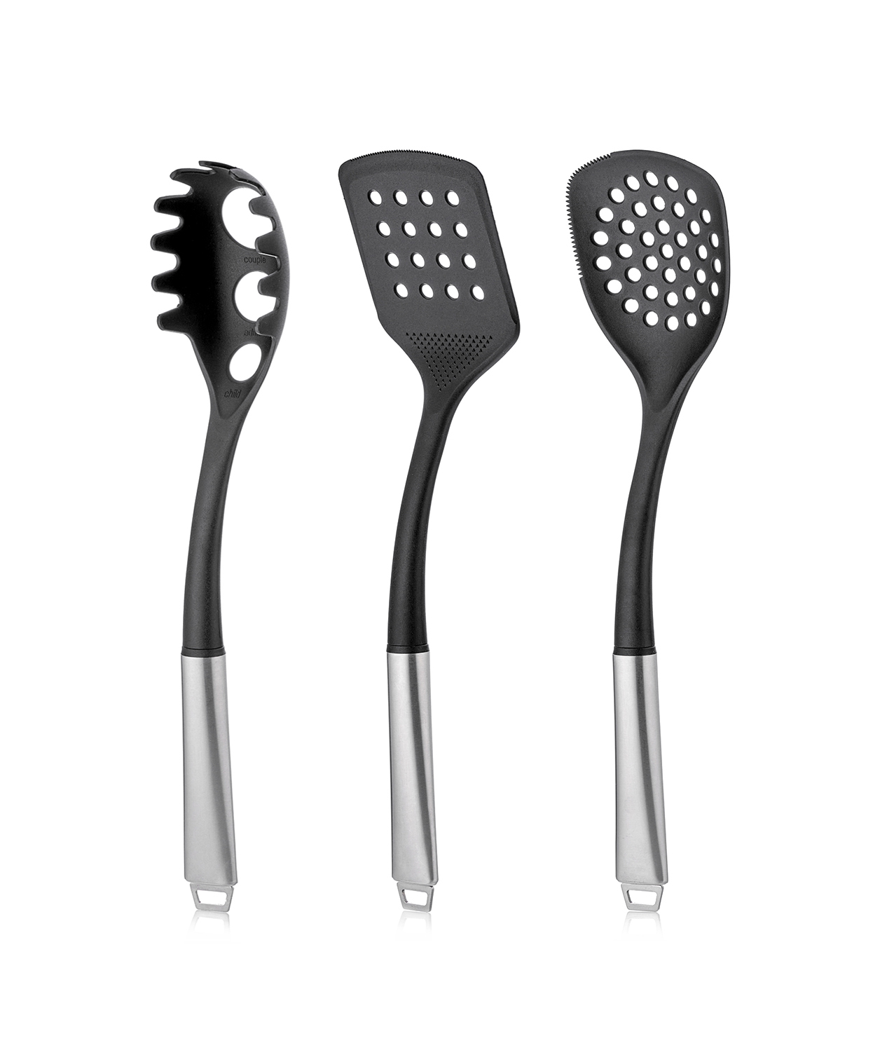 

Набор Walmer Home Chef 3 предмета: шумовка + ложка для спагети + лопатка, W30233436SET, Серебристый;черный, Home Chef