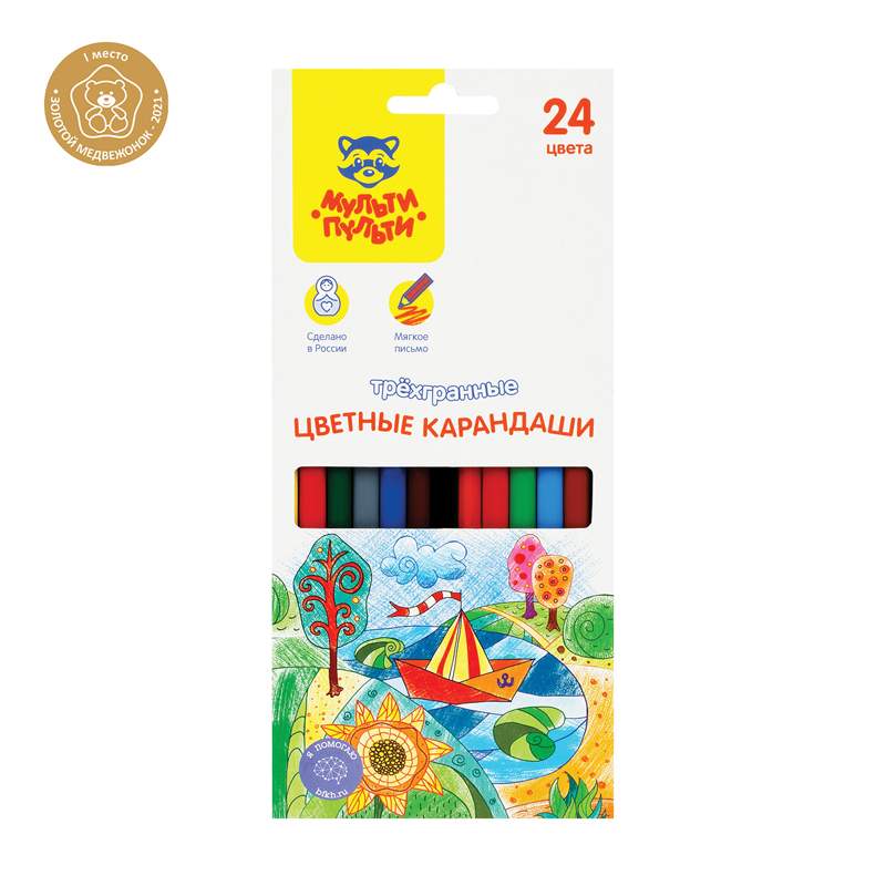

Набор цветных карандашей МУЛЬТИ-ПУЛЬТИ, 24 цв., арт. 325697 - (3 набора), Разноцветные