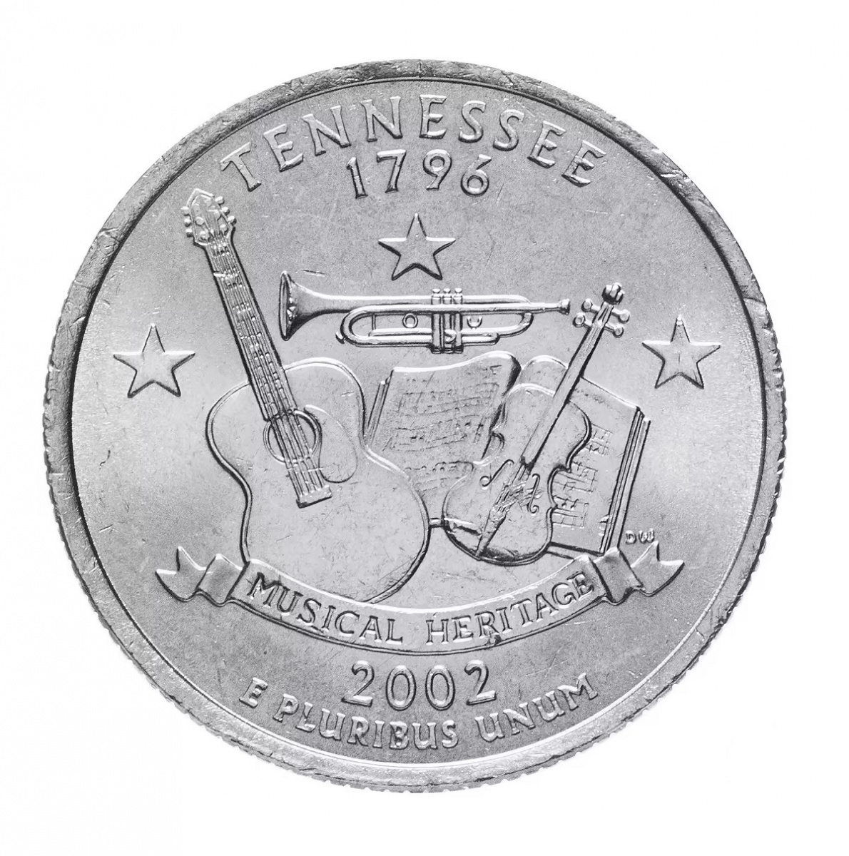 

Памятная монета 25 центов квотер Штаты и территории. Теннесси. США, 2002 г. в. без обр