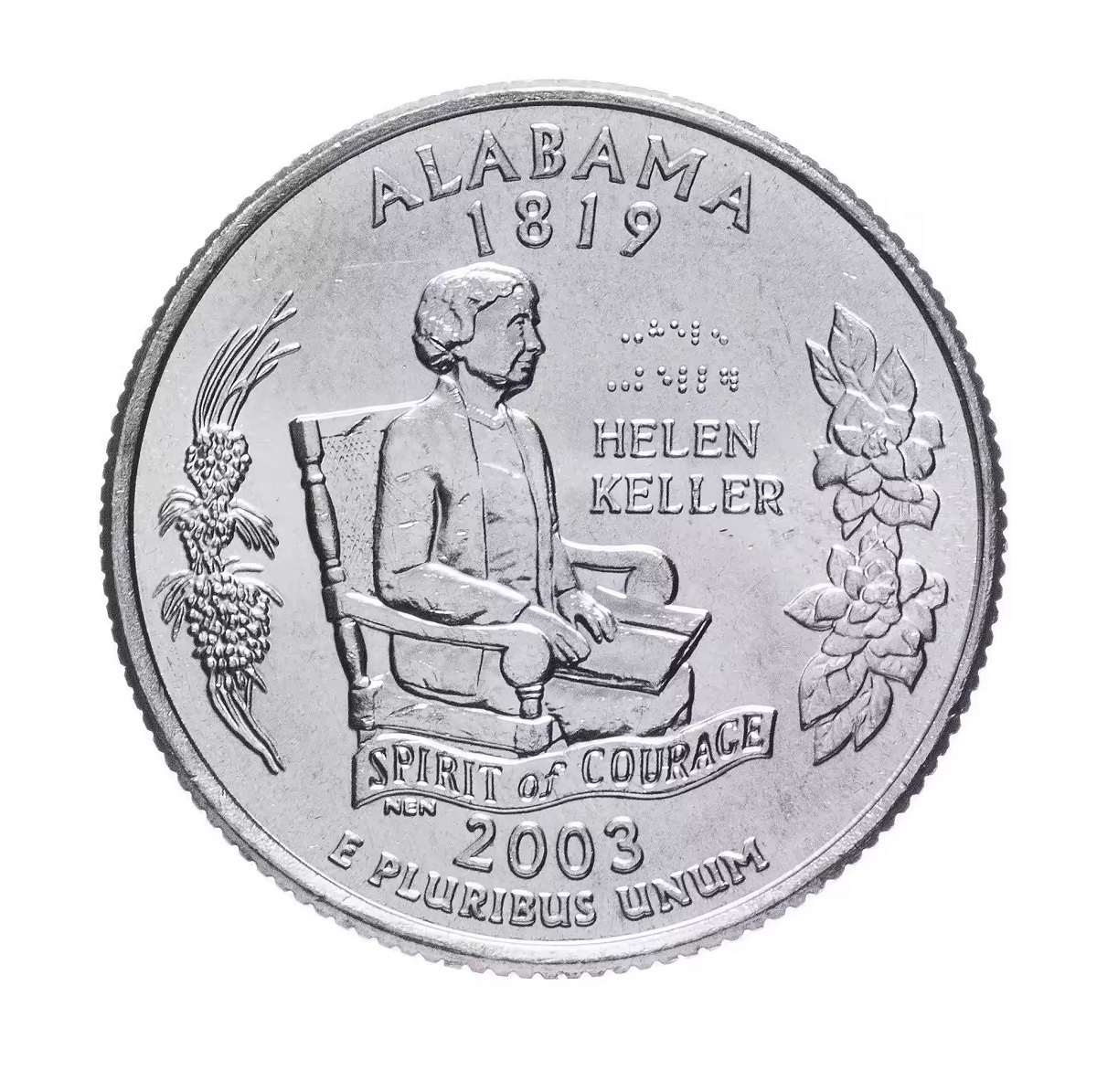

Памятная монета 25 центов квотер Штаты и территории. Алабама. США, 2003 г. в. без обр