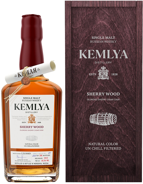 

Виски Саранский ЛВЗ Kemlya Sherry Wood Single Malt Russian Whisky (gift box) 50,3% 0,7л