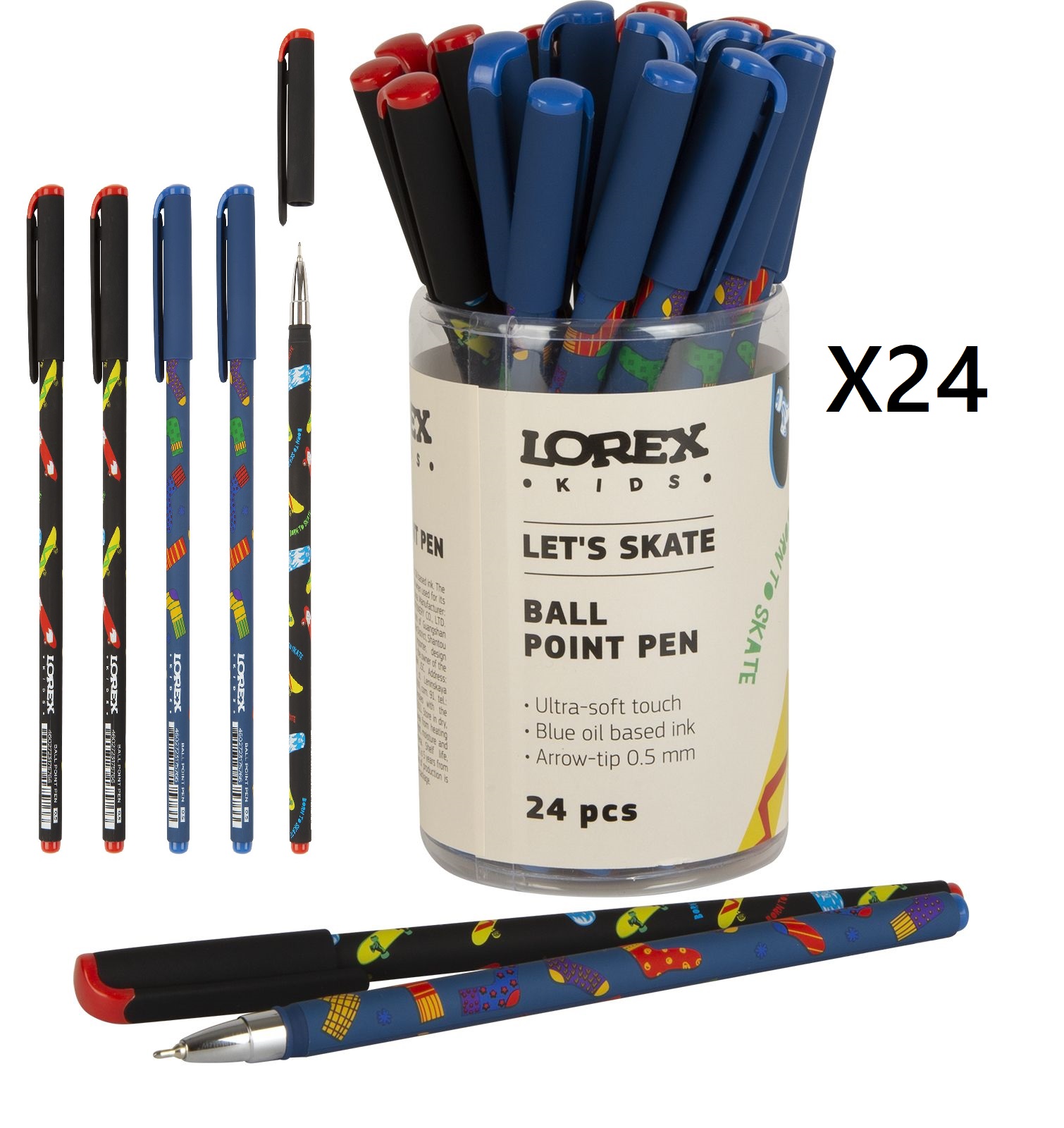 

Ручка Lorex Kids Lets Skate Slim Soft масляная синяя 0,5 мм, 247245-728220