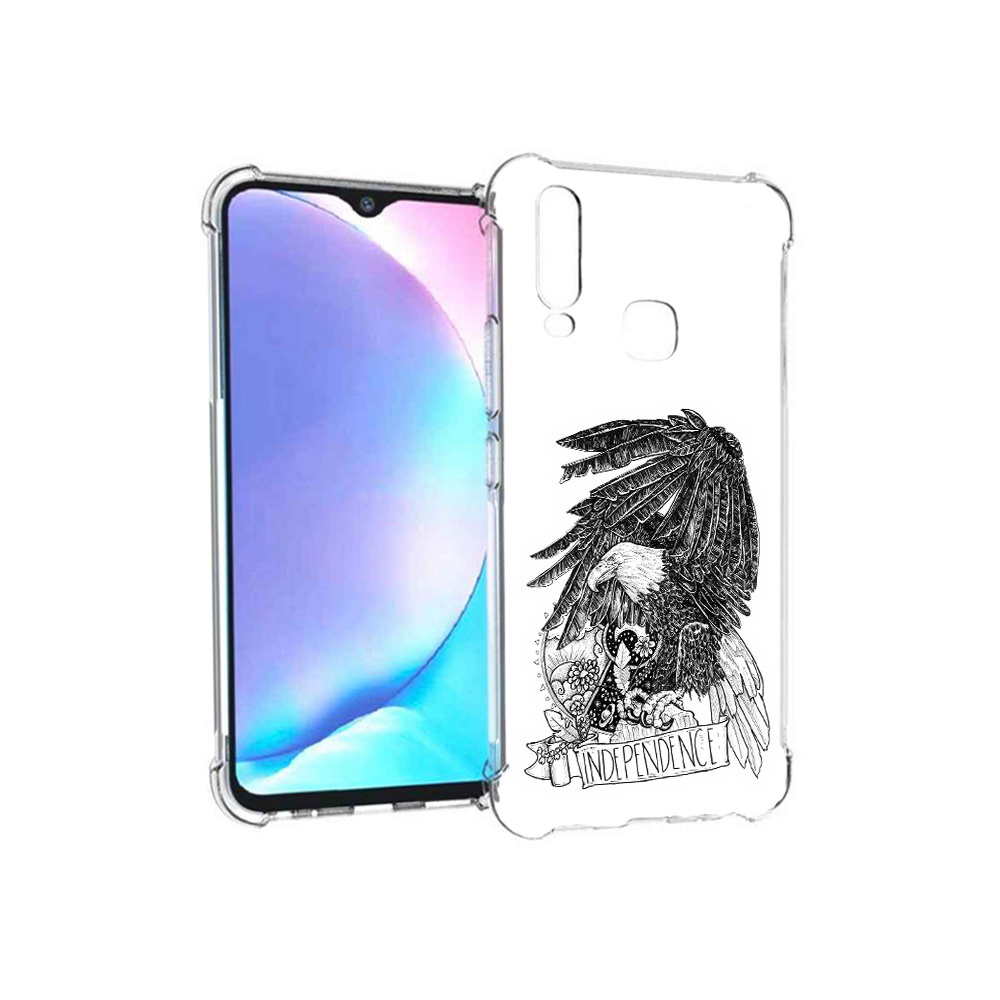 

Чехол MyPads Tocco для Vivo Y17 черно белый сокол (PT136369.382.688), Tocco