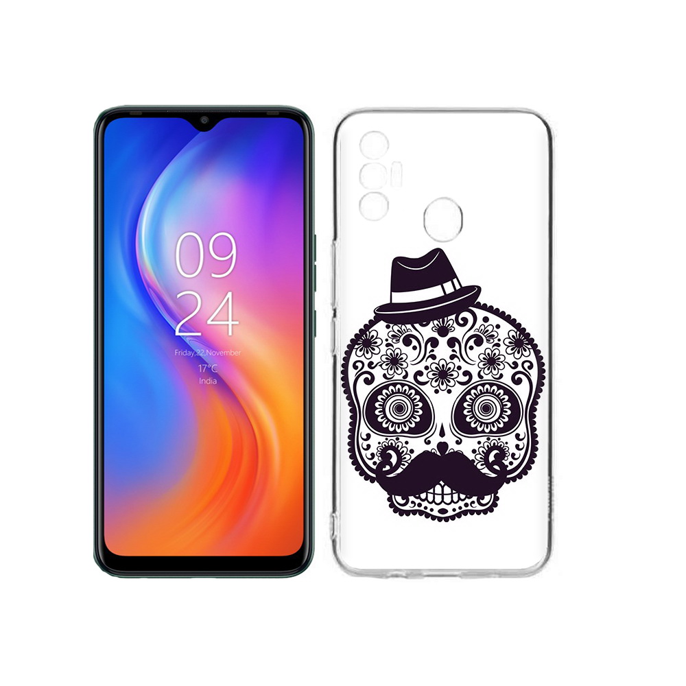 

Чехол MyPads Tocco для Tecno Spark 7 разрисованный скелет, Прозрачный, Tocco