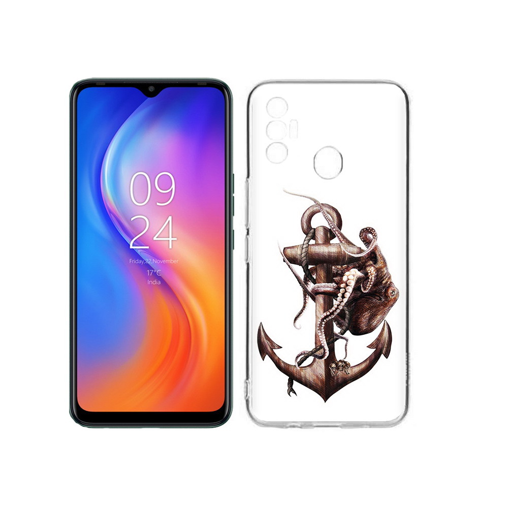 

Чехол MyPads Tocco для Tecno Spark 7 ржавый якорь, Прозрачный, Tocco