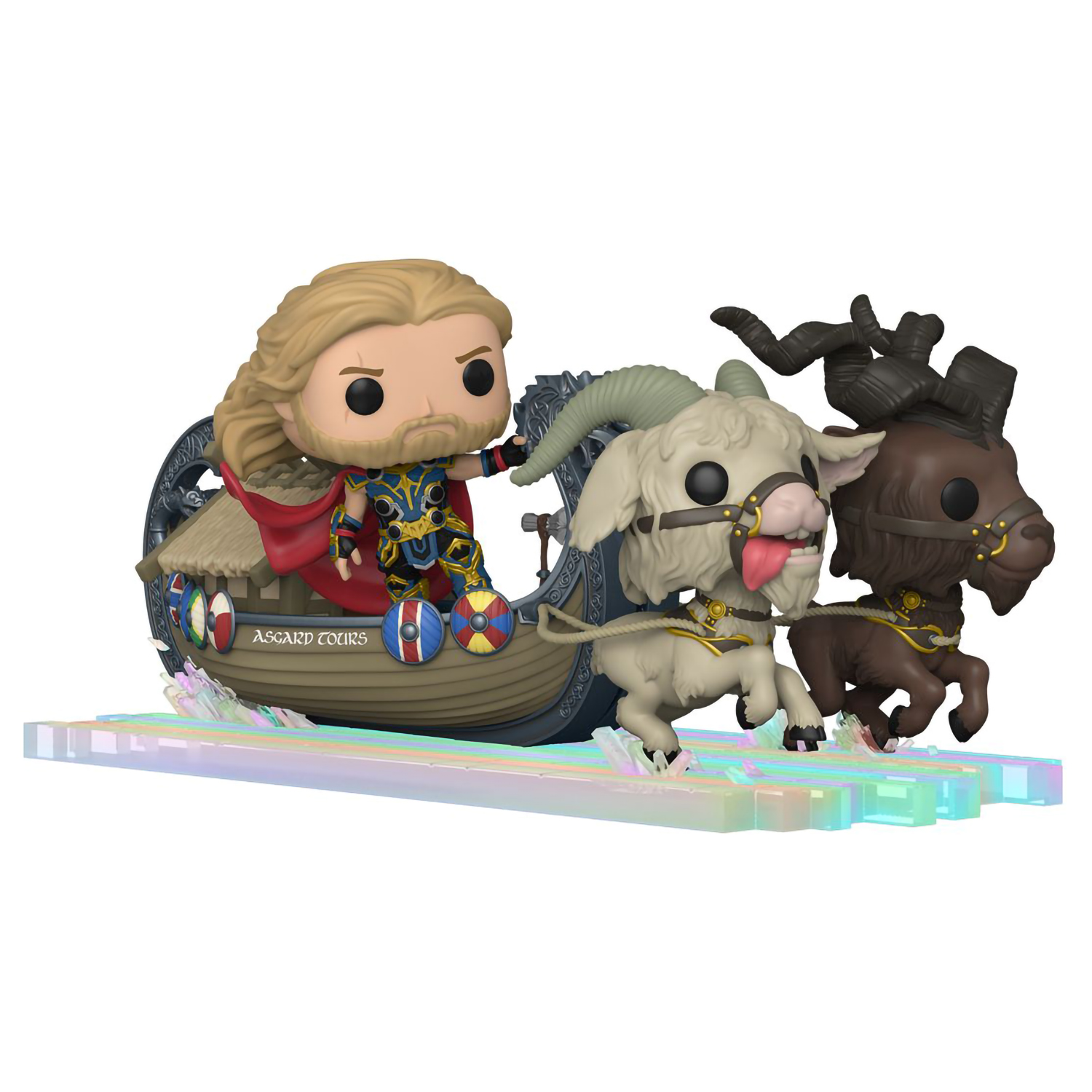 

Головотряс Funko Marvel: Thor, Фигурка Funko POP! Rides: Bobble: Marvel: Thor Love & Thunder: Goat Boat w/Thor 62420