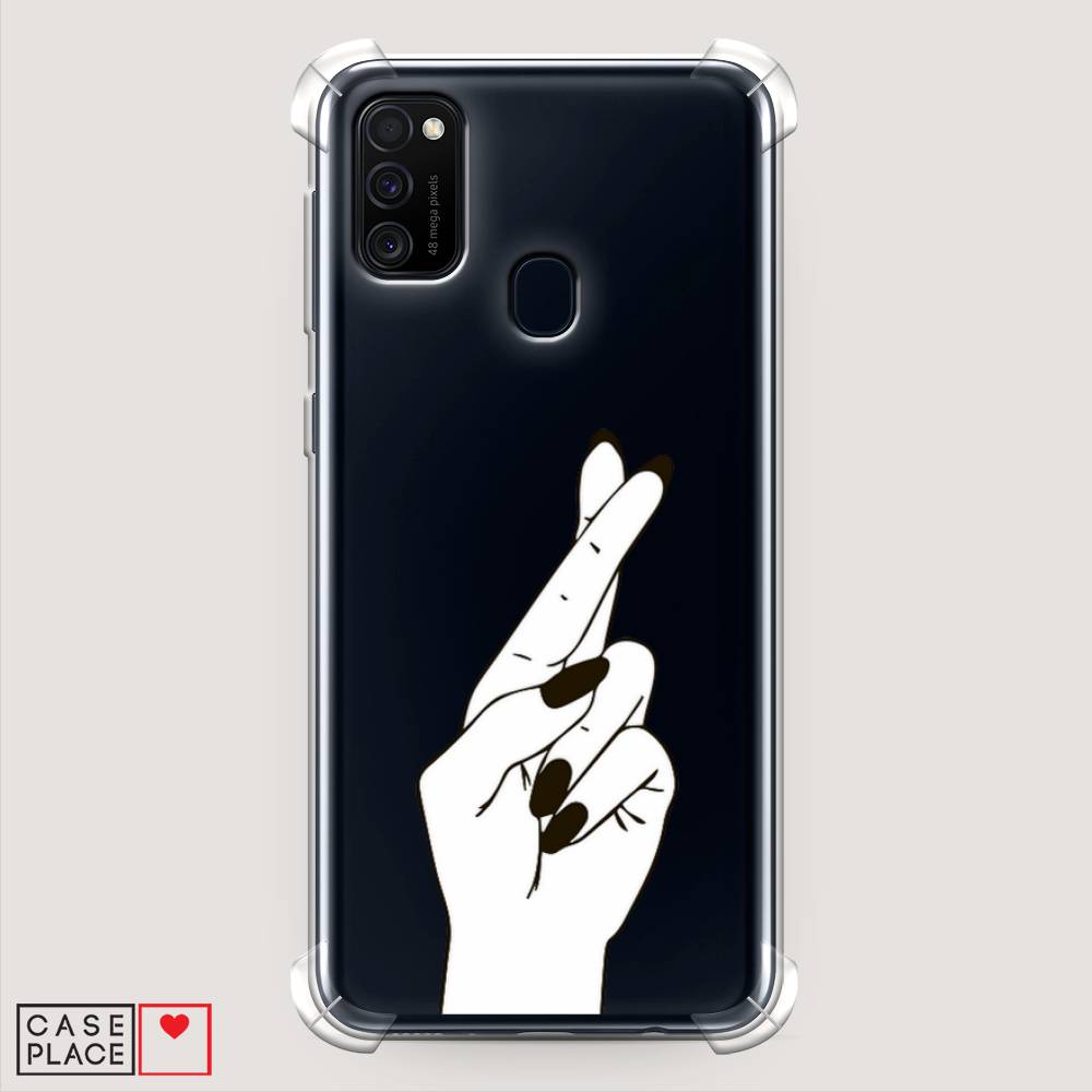 фото Противоударный силиконовый чехол "пальцы графика" на samsung galaxy m21 awog