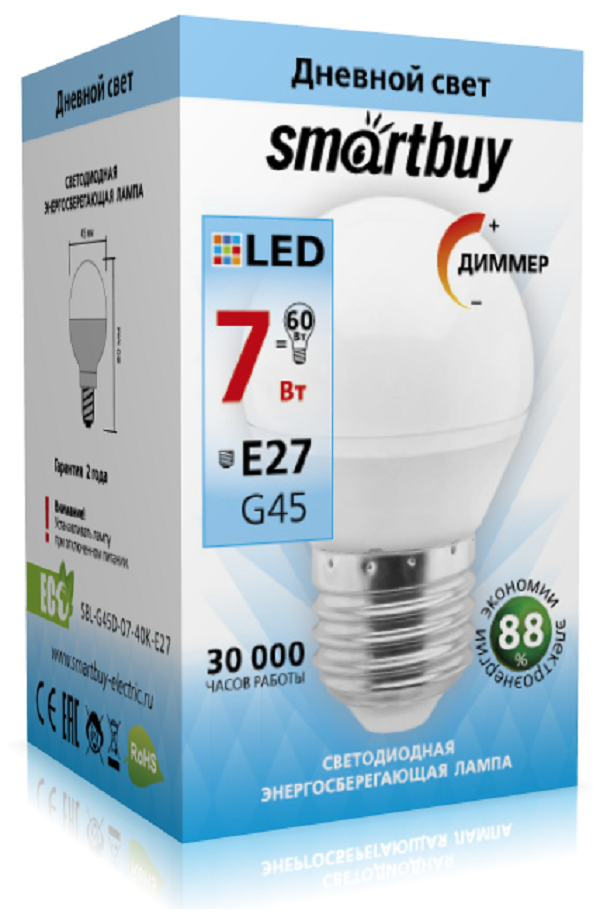 

Smartbuy SBL-G45D-07-40K-E27