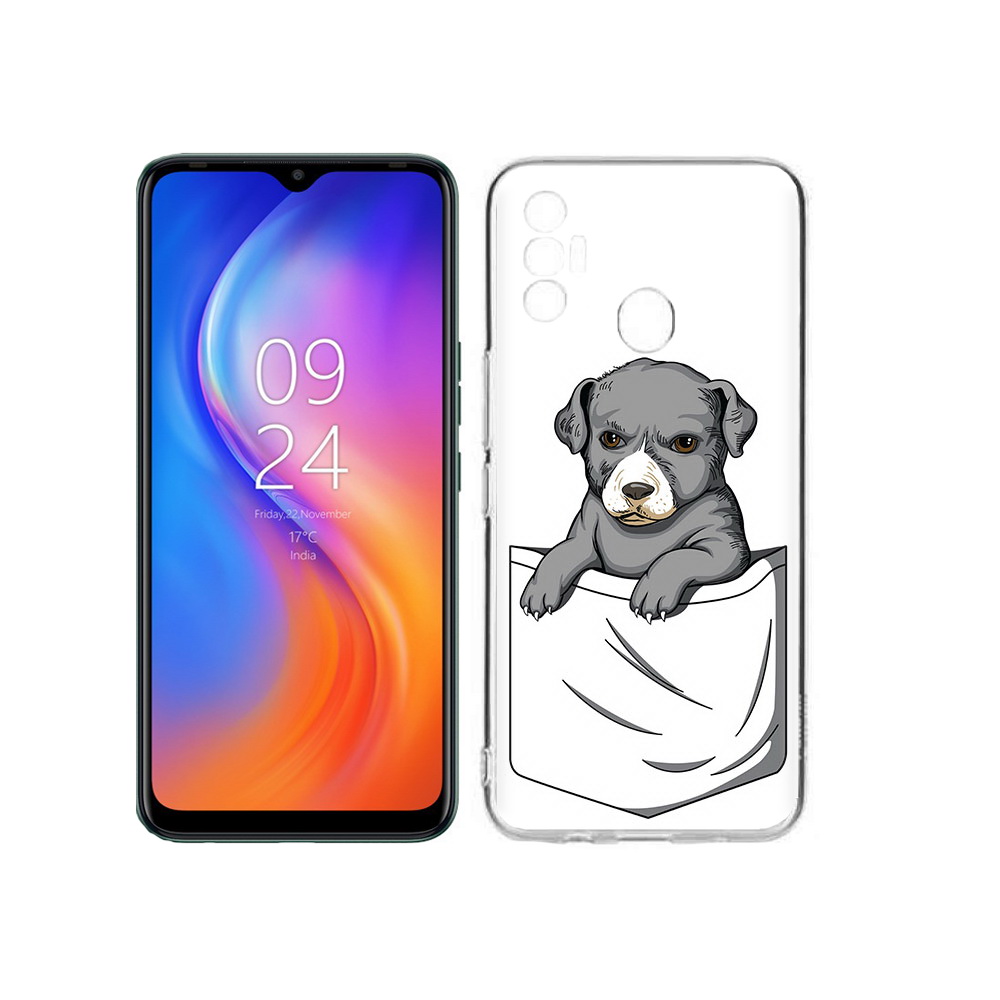 

Чехол MyPads Tocco для Tecno Spark 7 собачка в кармане, Прозрачный, Tocco