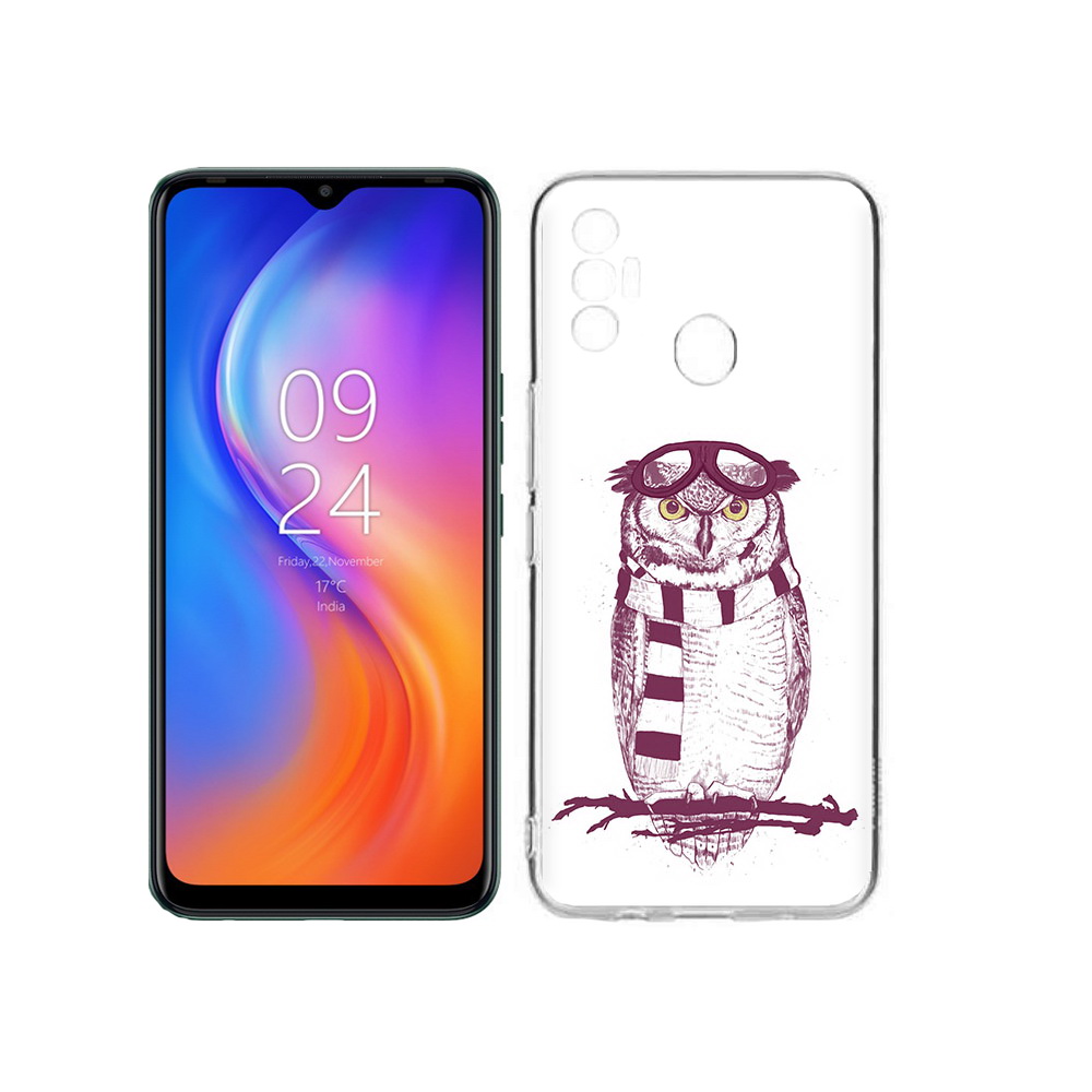 

Чехол MyPads Tocco для Tecno Spark 7 сова-летчик, Прозрачный, Tocco