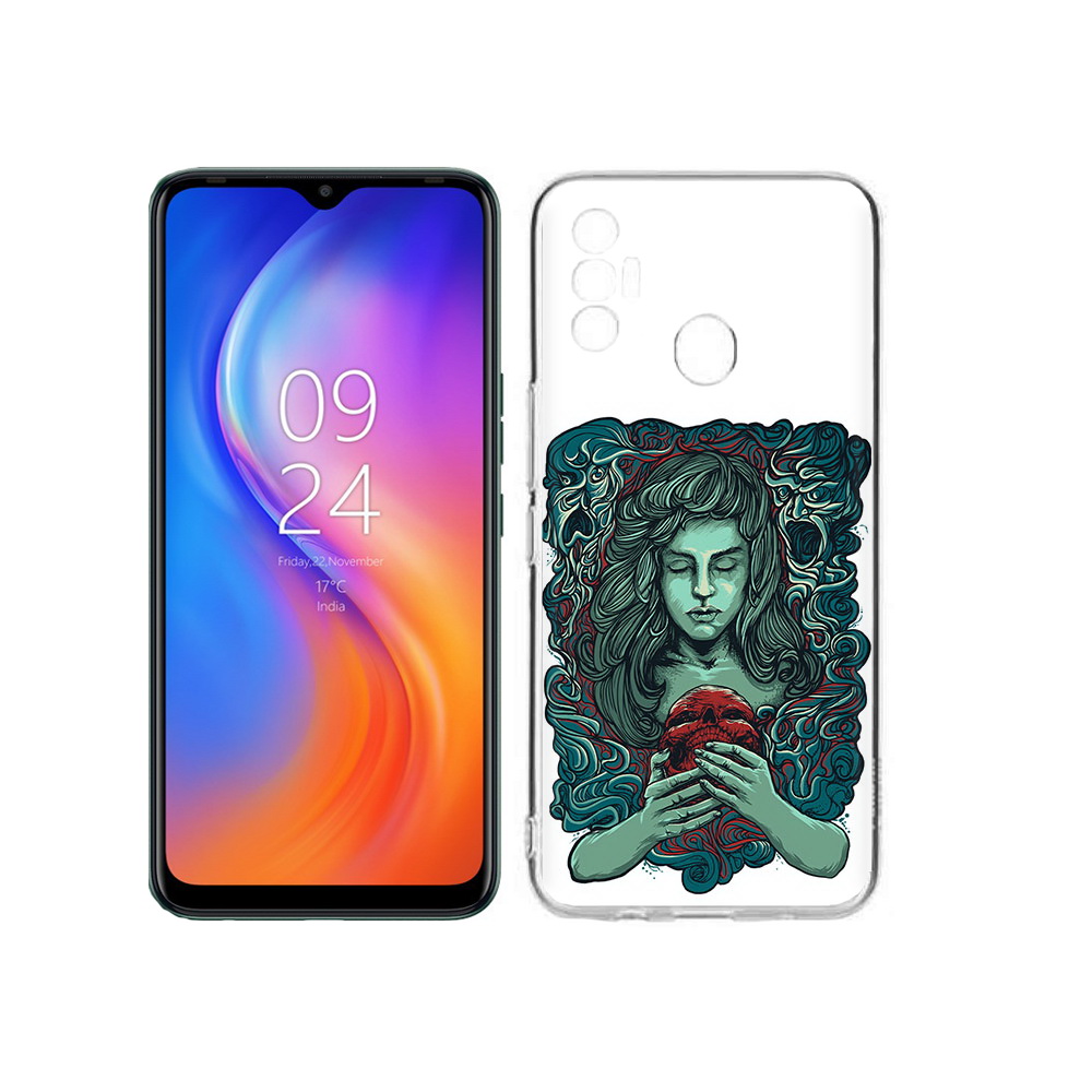 

Чехол MyPads Tocco для Tecno Spark 7 спящая девушка, Прозрачный, Tocco