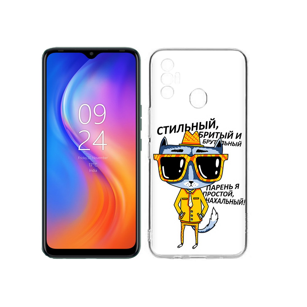 

Чехол MyPads Tocco для Tecno Spark 7 стильный кот, Прозрачный, Tocco