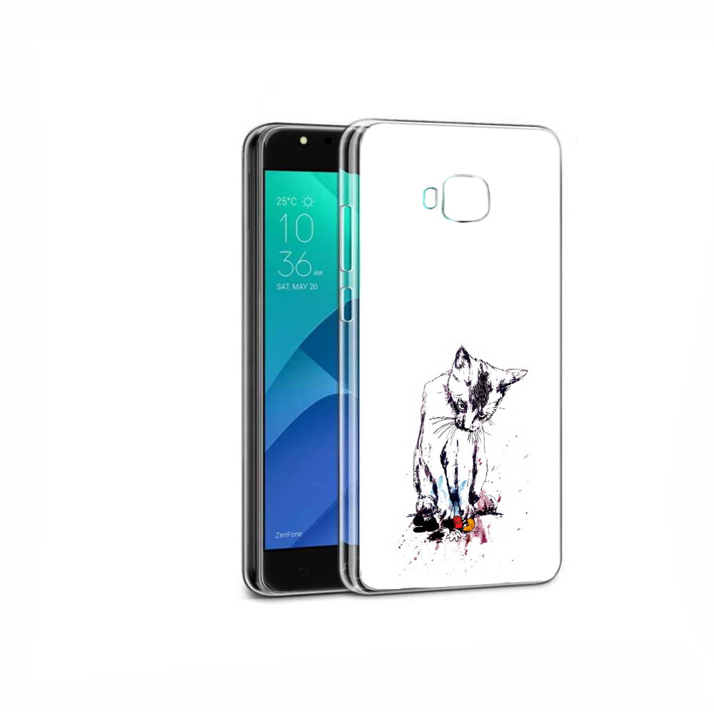 

Чехол MyPads Tocco для Asus ZenFone 4 Selfie кот и микки, Прозрачный, Tocco
