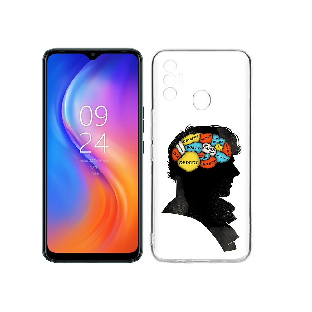 

Чехол MyPads Tocco для Tecno Spark 7 темный рисунок, Прозрачный, Tocco
