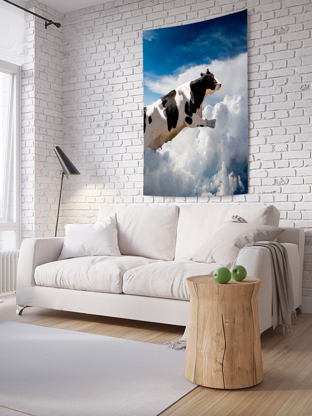 

Вертикальное фотопанно на стену JoyArty Летящая корова 100x150 см, Летящая корова