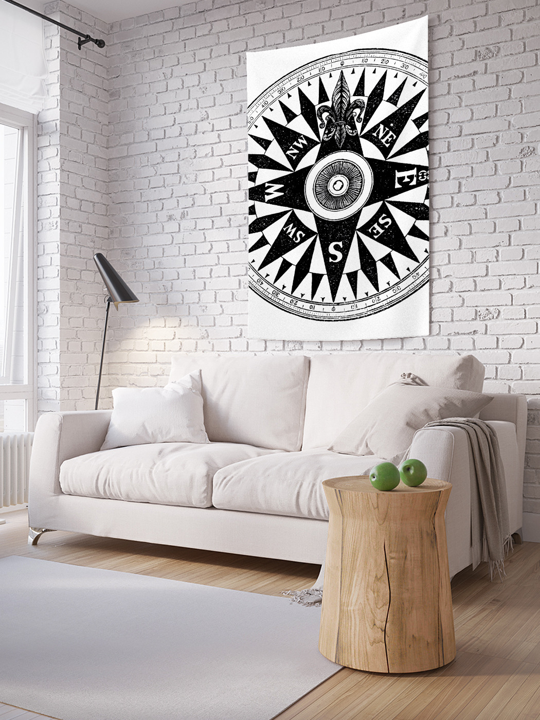 фото Вертикальное фотопанно на стену joyarty "точный компас", 100x150 см