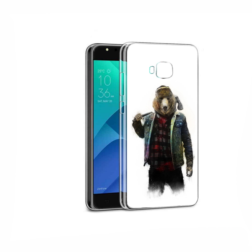 

Чехол MyPads Tocco для Asus ZenFone 4 Selfie медведь с топором, Прозрачный, Tocco