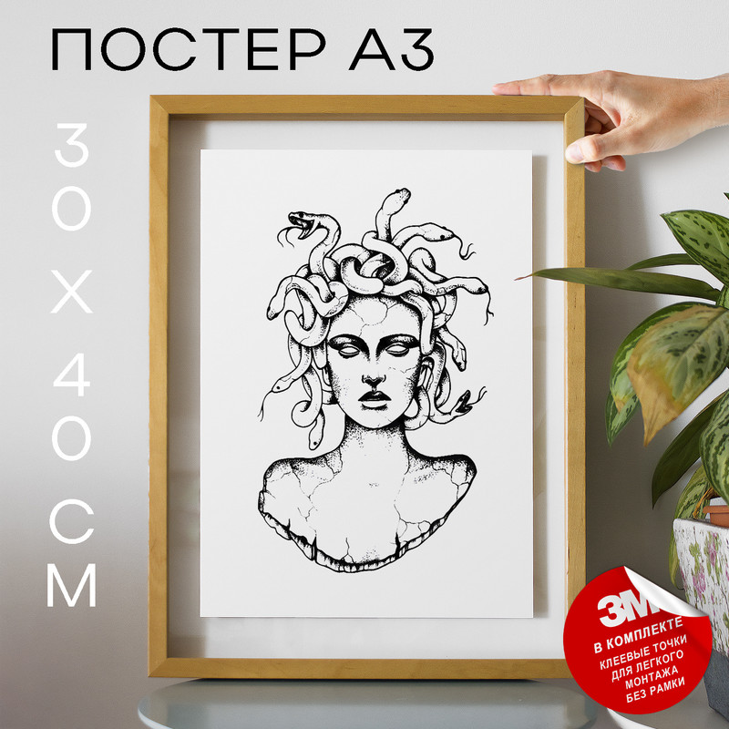 

Постер Медуза Горгона А3 TP2033 30х40, рамка А3, TP2033