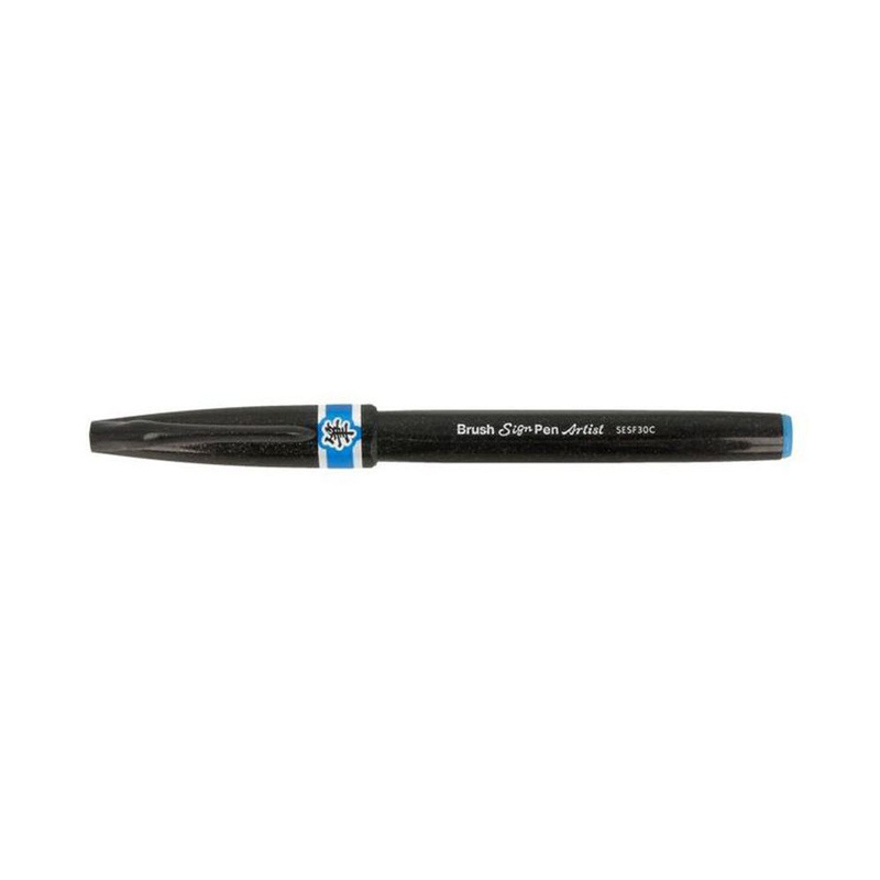 

Браш пен Pentel Brush Sign Pen Artist, ultra-fine, 0,5 - 5 мм, цвет голубой