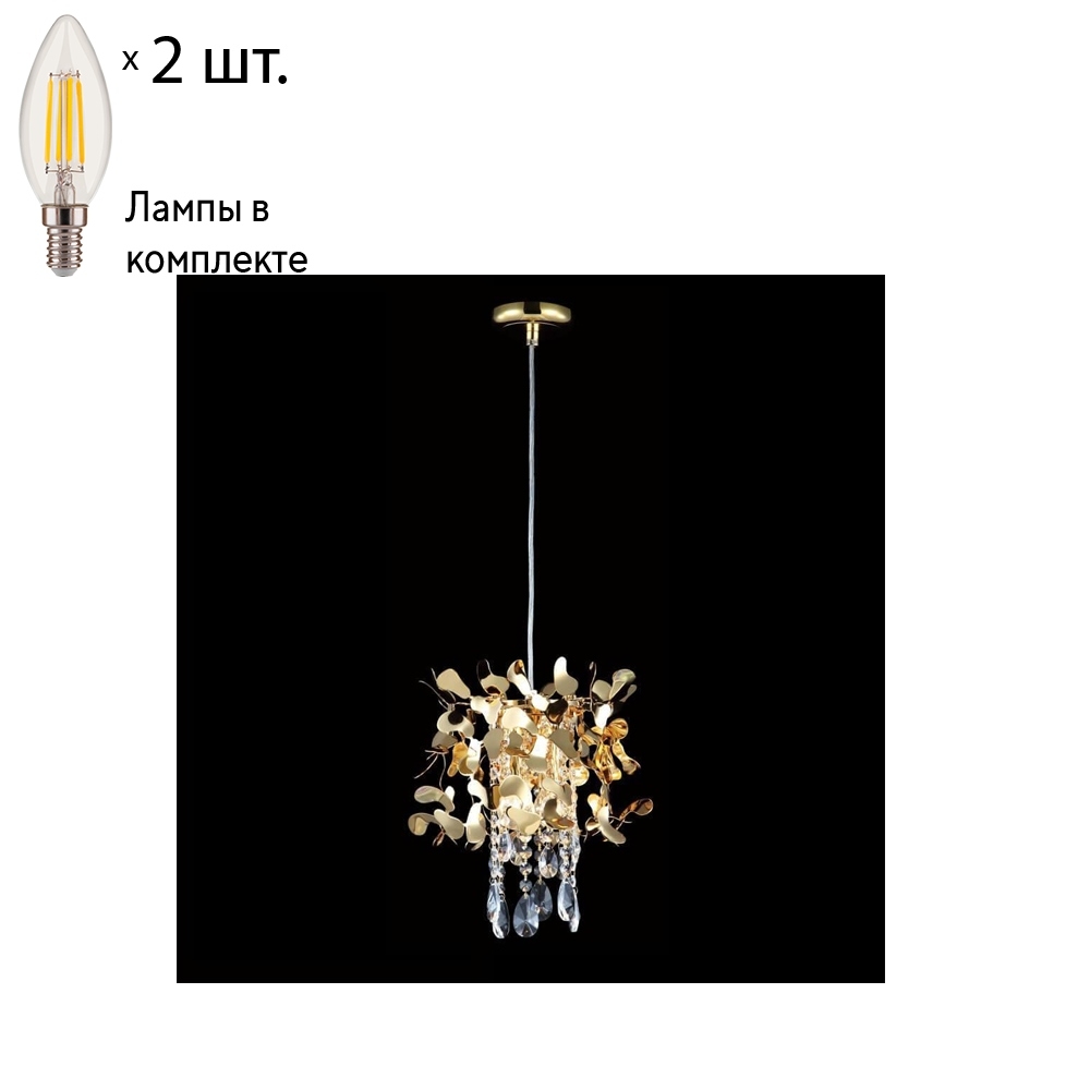 

Подвесной светильник Crystal Lux с лампочками Romeo SP2 Gold D250+Lamps E14 Свеча