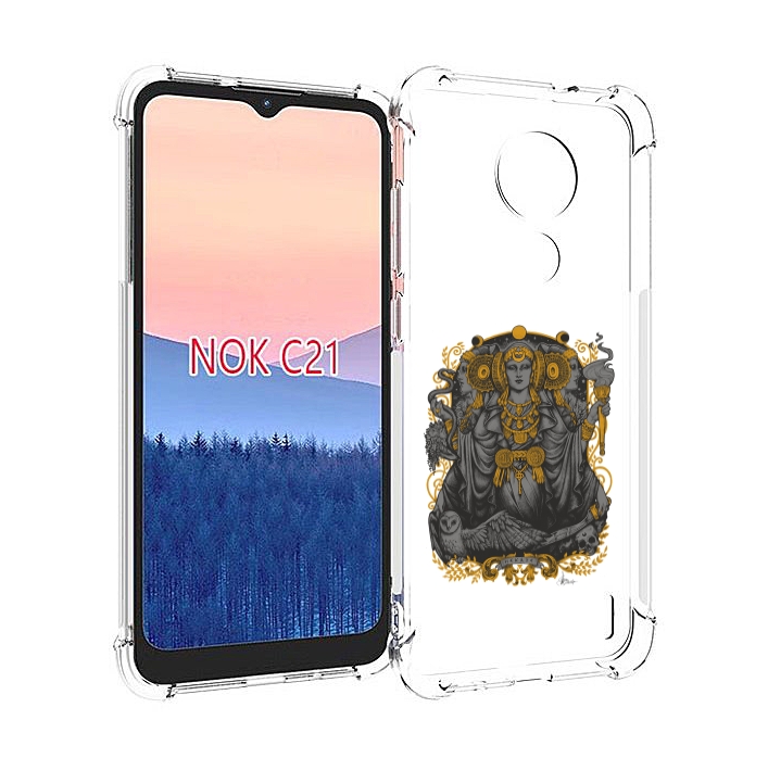 

Чехол MyPads божество с золотыми элементами для Nokia C21, Прозрачный, Tocco