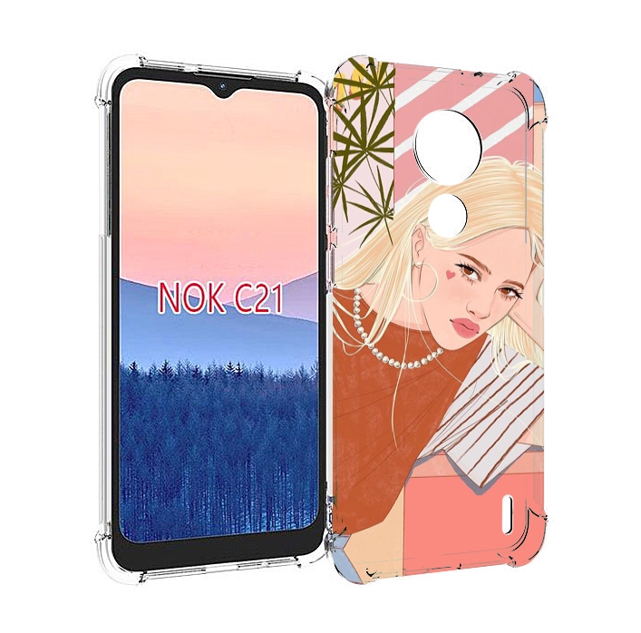 

Чехол MyPads летняя-девочка женский для Nokia C21, Прозрачный, Tocco