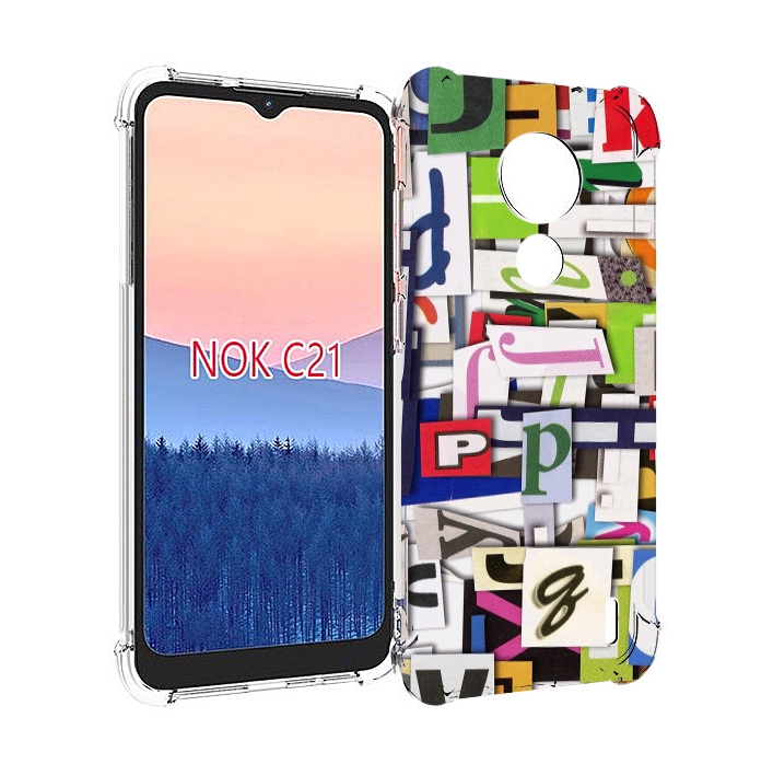 

Чехол MyPads ломанные-буквы для Nokia C21, Прозрачный, Tocco