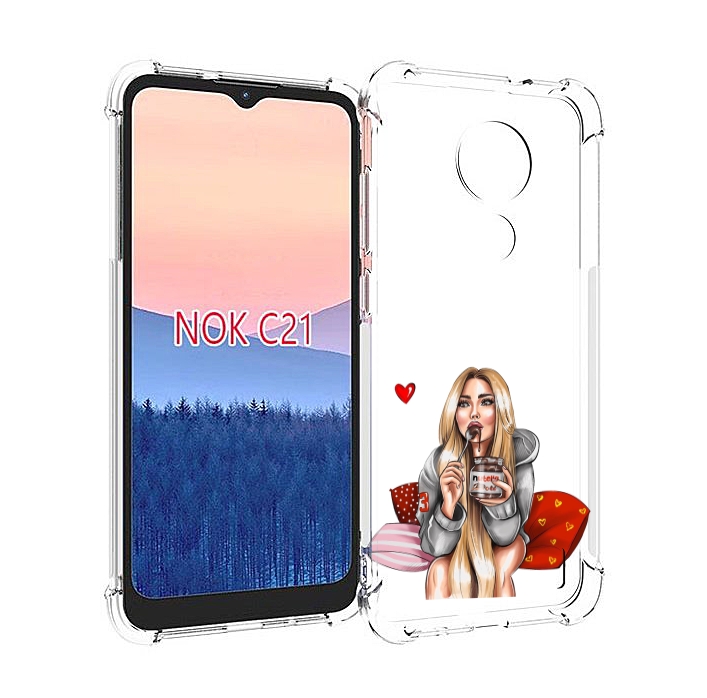 

Чехол MyPads любительница-нутеллы женский для Nokia C21, Прозрачный, Tocco
