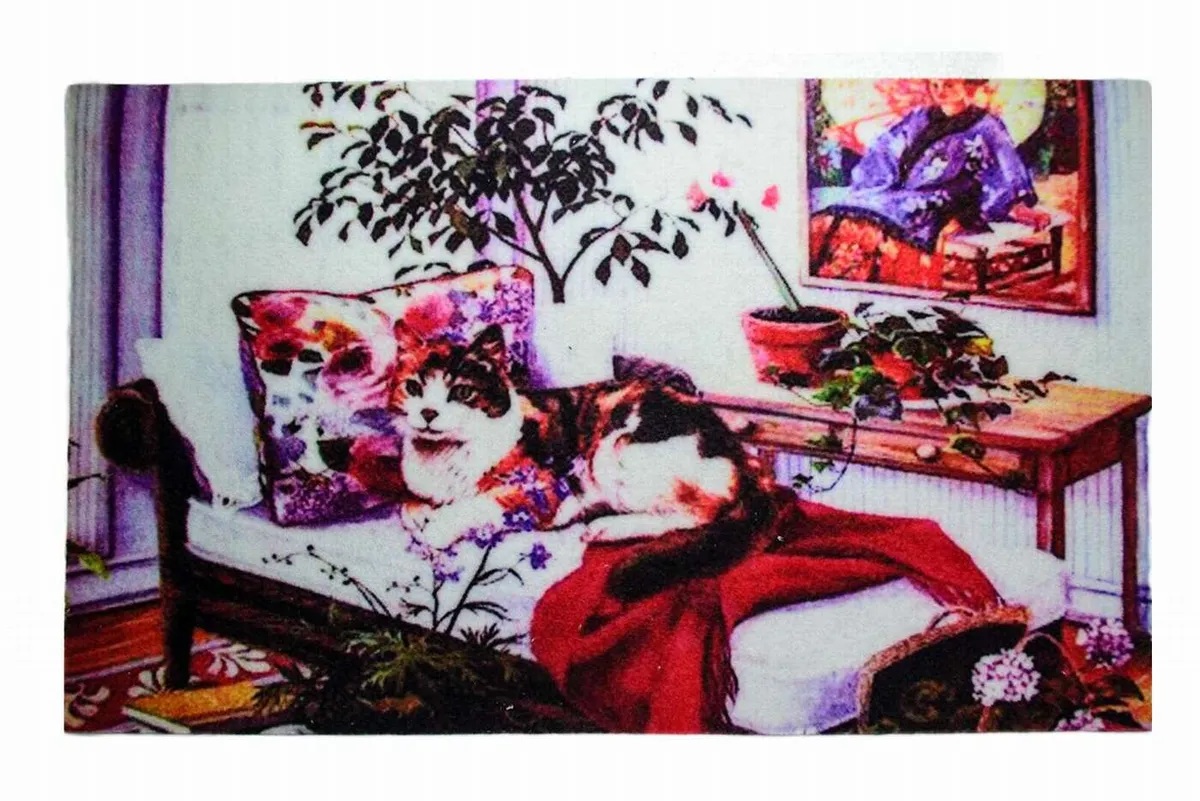 фото Придверный коврик в прихожую, giz home, 103trktrd2050, мультицвет, 45x75 см