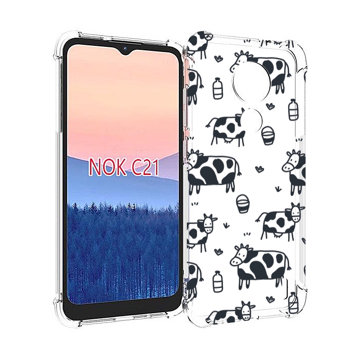 

Чехол MyPads маленькие-коровки для Nokia C21, Прозрачный, Tocco