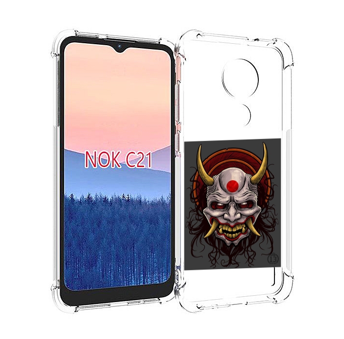 

Чехол MyPads маска с клыками и рогами для Nokia C21, Прозрачный, Tocco