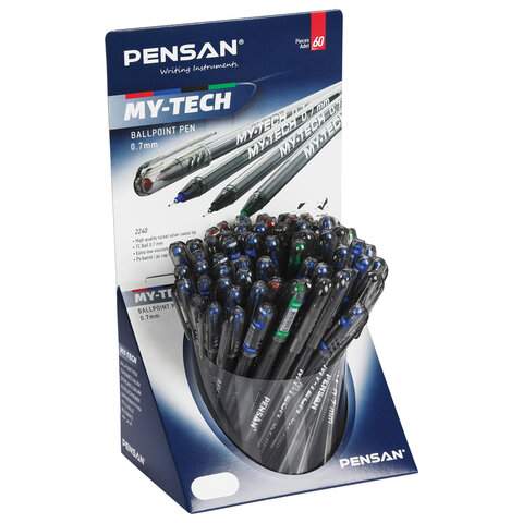 

Ручка шариковая PENSAN "My-Tech Colored", 0,35мм, арт. 143386 - (60 шт.)